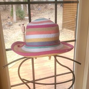 Jaclyn Smith Colorful Striped Sun Hat